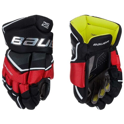 фото Перчатки хоккейные bauer supreme 2s pro s19 yth детские(8 / черно-красные/8)