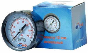 Аналоговый <b>манометр</b> AquamotoR AR112007 <span>тип <b>манометра</b>: аналоговый, подключение: аксиальное, присоединительный размер: 1/4</span>
