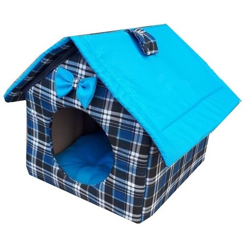 Домик для кошек и собак Клампи Будка, M, 36х40х40 см, зеленая клетка