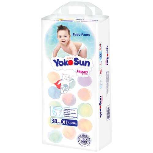 YokoSun трусики XL, 12-20 кг, 38 шт., белый