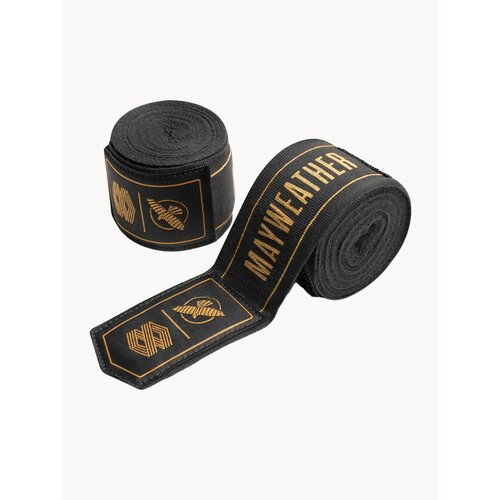 Бинты боксерские HAYABUSA Mayweather 180 Stretch Hand Wraps 4,5 м, черно-золотые