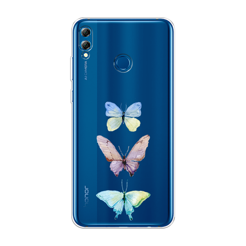 Силиконовый чехол на Honor 8X Max / Хонор 8Х Макс Акварельные бабочки, прозрачный силиконовый чехол на honor 8x max хонор 8х макс синие бабочки прозрачный