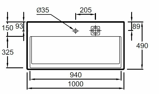 Раковина Jacob Delafon Terrace EXC9112-00 100 см, с подсветкой