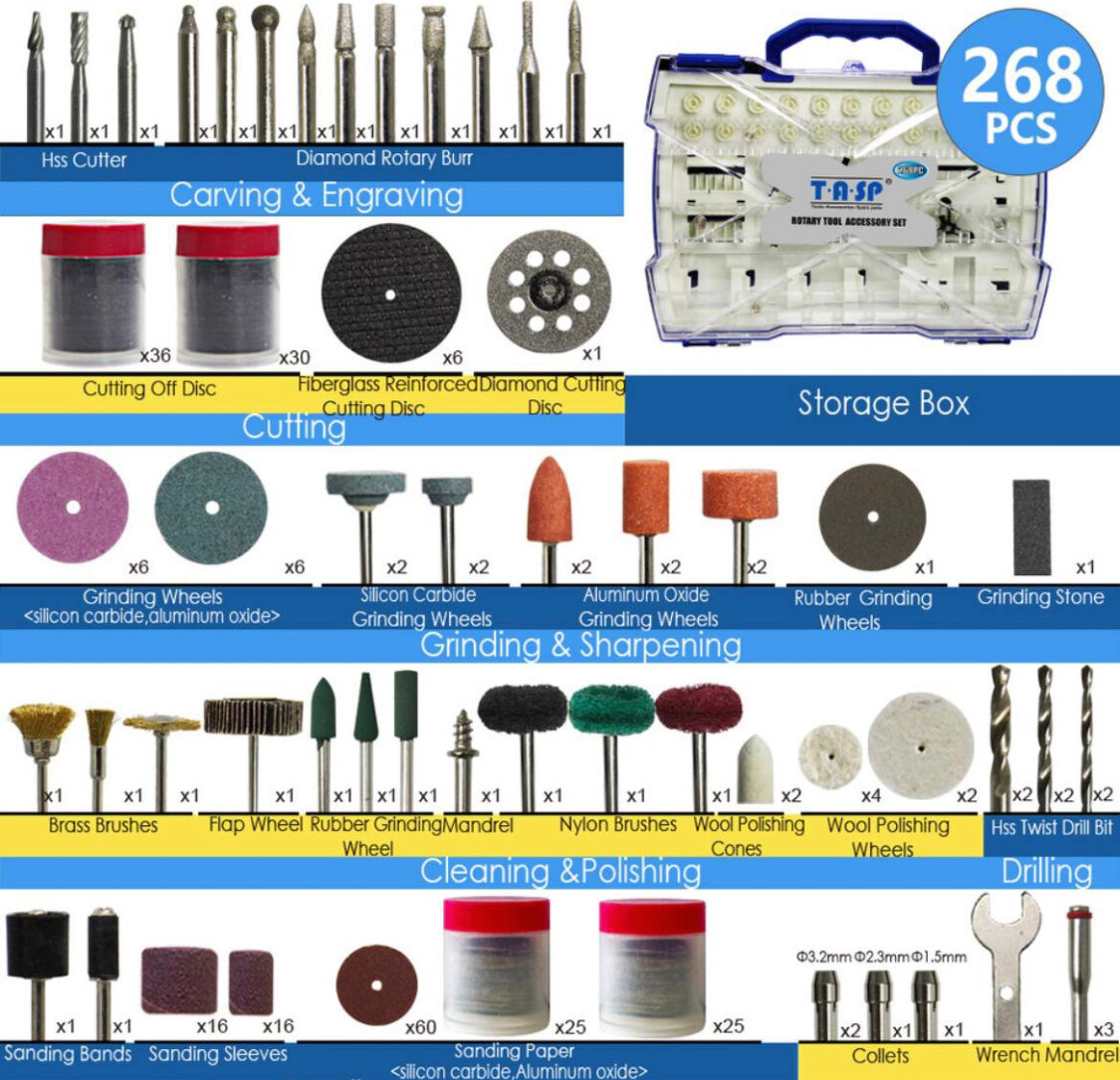 Набор бит насадок на гравер Dremel 268 