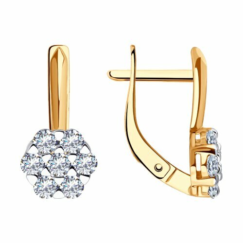 Серьги Diamant online, золото, 585 проба, фианит