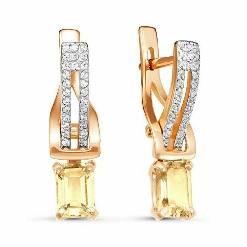 фото Серьги maskom, красное золото, 585 проба, кристалл, фианит маском