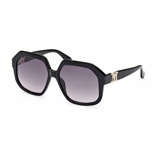 фото Солнцезащитные очки max mara mm 0056 01b, круглые, оправа: пластик, для женщин, черный