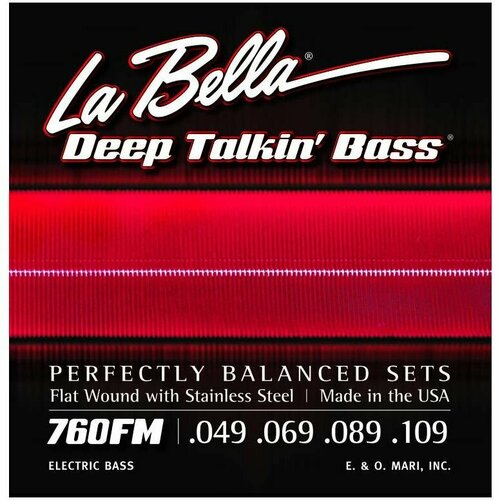 Струны LA BELLA 760 FM для бас-гитары 0760m deep talkin bass комплект струн для бас гитары сталь 52 110 la bella