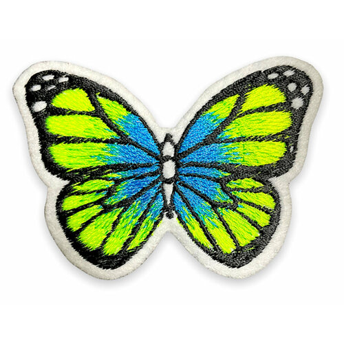 Патч бабочка зелено-неоновая