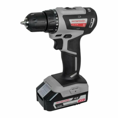 Аккумуляторная дрель-шуруповерт бесщеточный ИНТЕРСКОЛ минимакс ДА-1018В Li-ion 2х15Ач в кейсе 936400₽