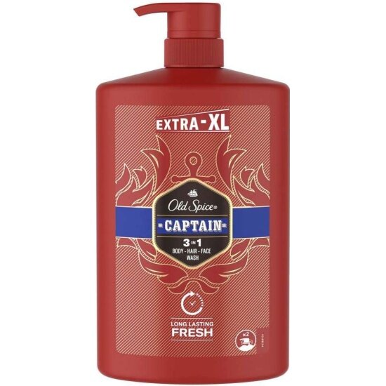 Гель для душа + шампунь 3в1 Old Spice Captain, 1 л