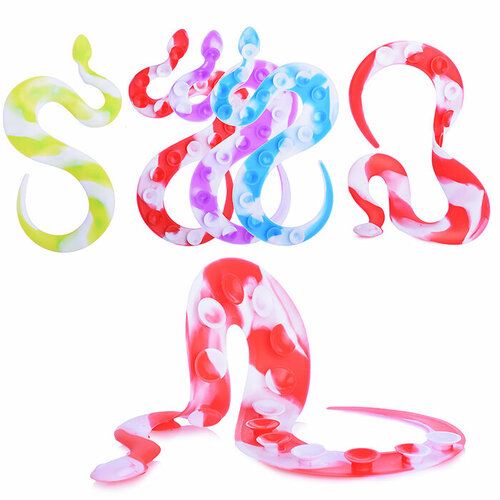 Игрушка - Антистресс SquidoPop (Сквидопоп) Змейка антистресс игрушка присоска squidopop липучка сквидопоп цвета микс
