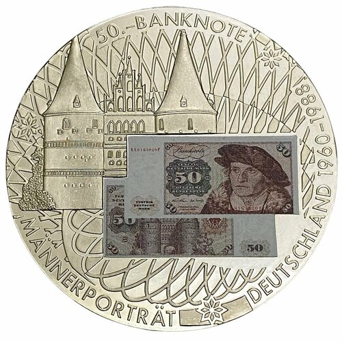 Германия, настольная медаль Прощай валюта. 50 марок 1960 2002 г. клуб нумизмат банкнота 50 рингит малайзии портрет т