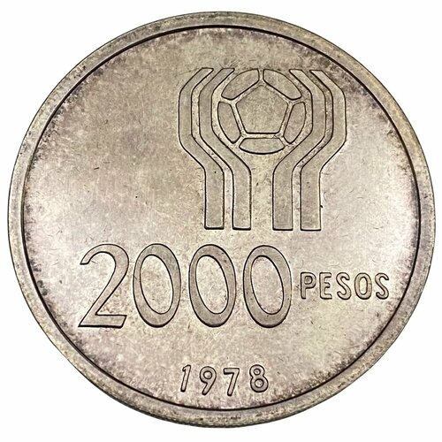 Аргентина 2000 песо 1978 г. (Чемпионат мира по футболу) банкнота чили 2000 песо 2003 год unc