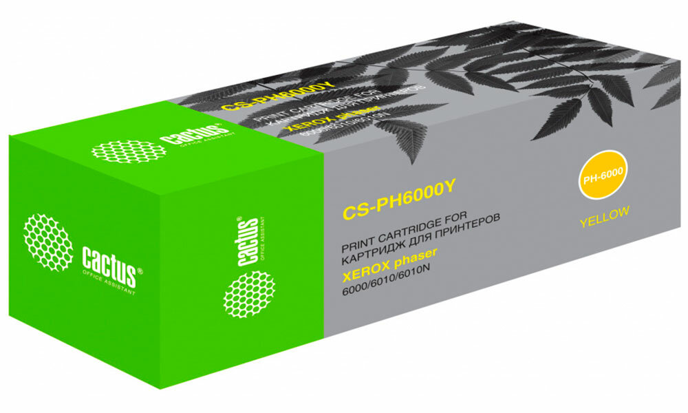 Картридж лазерный Cactus CS-PH6000Y для XEROX Phaser 6000/6010N желтый ресурс 1000 стр