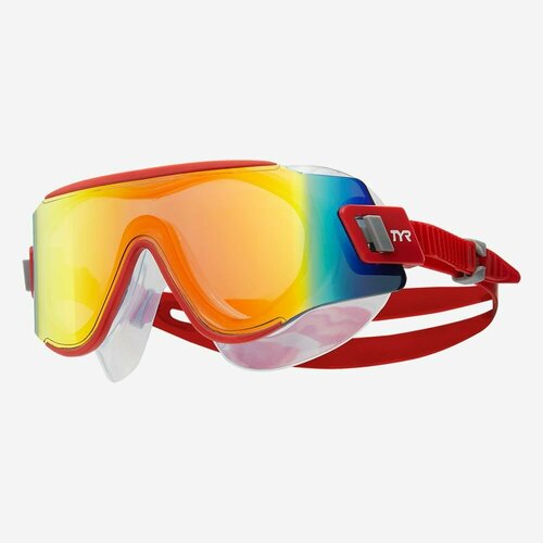 фото Маска для плавания tyr tidal wave mirrored swim mask, цвет - красный