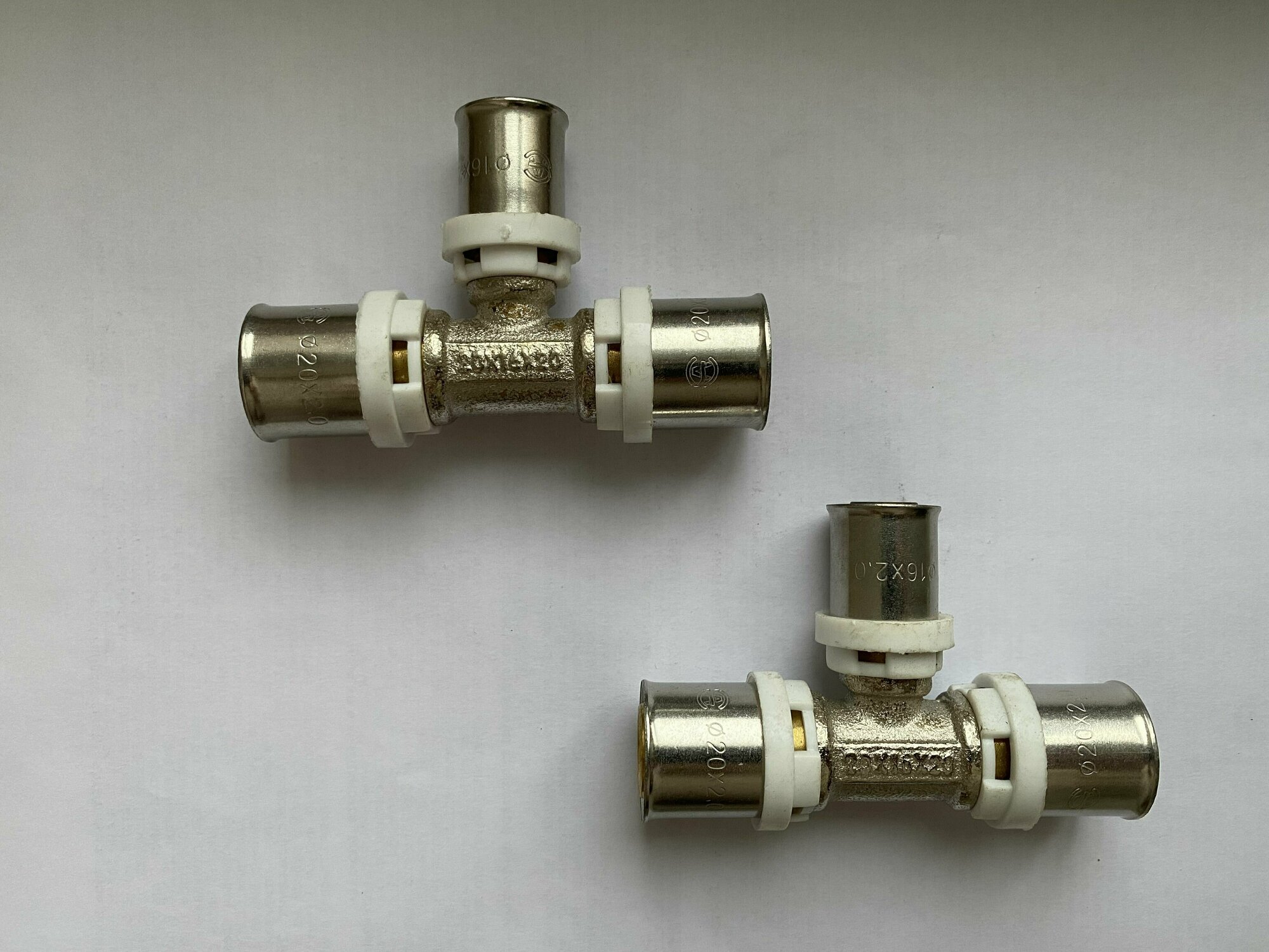 фото Фитинг пресс тройник 20х16х20, 2 шт. в упаковке