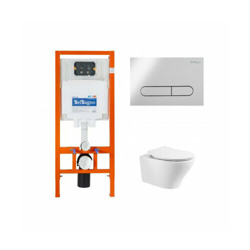 Комплект 4 в 1 BelBagno Acqua BB340CHR/BB2020SC/BB002-80/BB006-PR-CHROME. M инсталляция roca duplo wc 890090020 для унитаза со смывным бачком без клавиши смыва