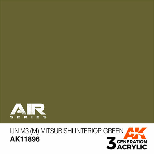 AK11896 Краска акриловая 3Gen IJN M3 (M) Mitsubishi Interior Green