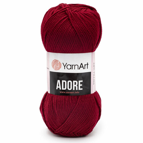 Пряжа YarnArt Adore 100 г, 280 м (100% акрил с эффектом анти-пиллинга), 7730460_353 бордо, 5 шт