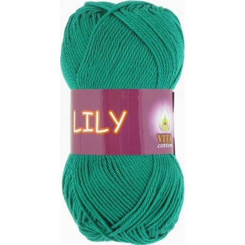 Пряжа VITA cotton Lily Vita, мятный - 1622, 100% мерсеризованный хлопок, 5 мотков, 50 г, 125 м.