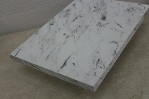 Изображение товара Мебельный щит ЛДСП 16мм 1350х710 c Кромкой 1мм Цвет Мрамор Белый