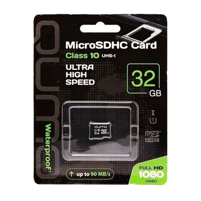 Карта памяти MicroSDHC 32 Gb CL10 UHS-I Qumo в блистере