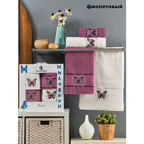 Махровые полотенца комплект 50x90 2 шт 70x140 2 шт 11853 Kontes Merzuka терракотовый Комплект полотенец 3810₽