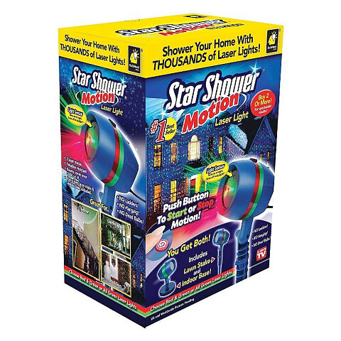 Лазерный звездный проектор светильник Star Shower Laser Light Motion, синий