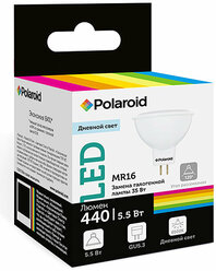 Светодиодная лампа Polaroid 220V MR16 5,5W 6500K GU5.3 440lm