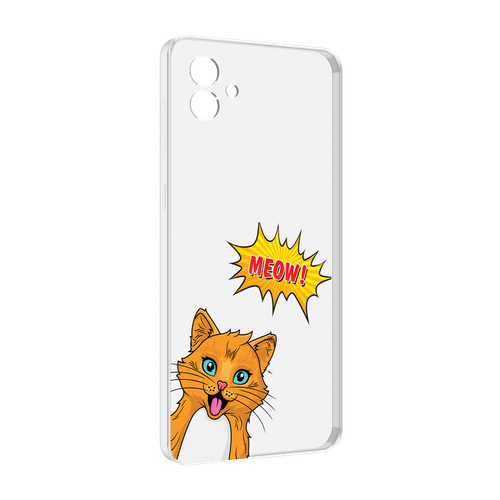 Чехол MyPads кот-мяу детский для Samsung Galaxy M04 задняя-панель-накладка-бампер