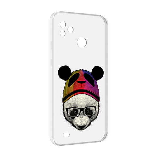 Чехол MyPads Панда в шапке для Tecno Pop 5 Go задняя-панель-накладка-бампер