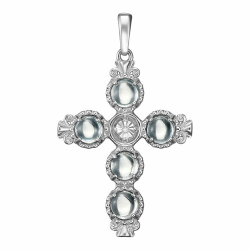 фото Серебряная подвеска-крест с бриллиантом и топазами ювелирочка