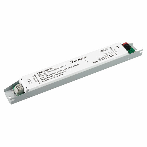 Блок питания ARV-SP24060-LONG-PFC-A (24V, 2.5A, 60W) (Arlight, IP20 Металл, 5 лет) Артикул 025594(1)