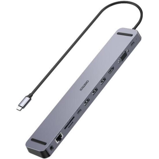 Концентратор Choetech USB HUB-M20 11 в 1, серый