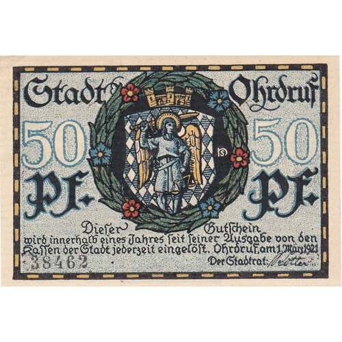 Германия (Веймарская Республика) Ордруф 50 пфеннигов 1921 г. (Вид 2) (2)
