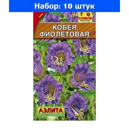 Кобея Фиолетовая 0,45г Одн 400см (Аэлита) - 10 пачек семян набор многолетних лиан для арок пергол и беседок 3 саженца