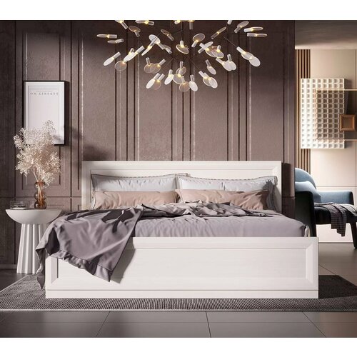 Двуспальная кровать коллекции Мальта лиственница сибирская/орех лион