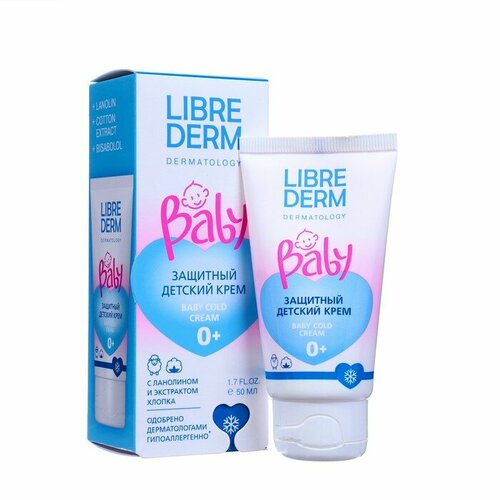 Защитный детский крем LIBREDERM Baby с ланолином и экстрактом хлопка, 50 мл librederm baby cold cream крем защитный детский с ланолином и экстрактом хлопка 50 мл