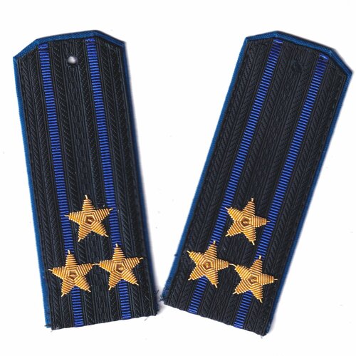 Погоны ФСБ Иссиня-Черные Полковник (Ручная Вышивка Канитель) (Съемные)