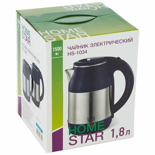 Чайник электрический Homestar HS-1034 черный нерж ст диск 18 л 1500 Вт 123800₽