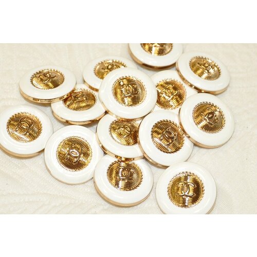 Белая пуговица Chanel, 24 мм, 1 штука в упаковке