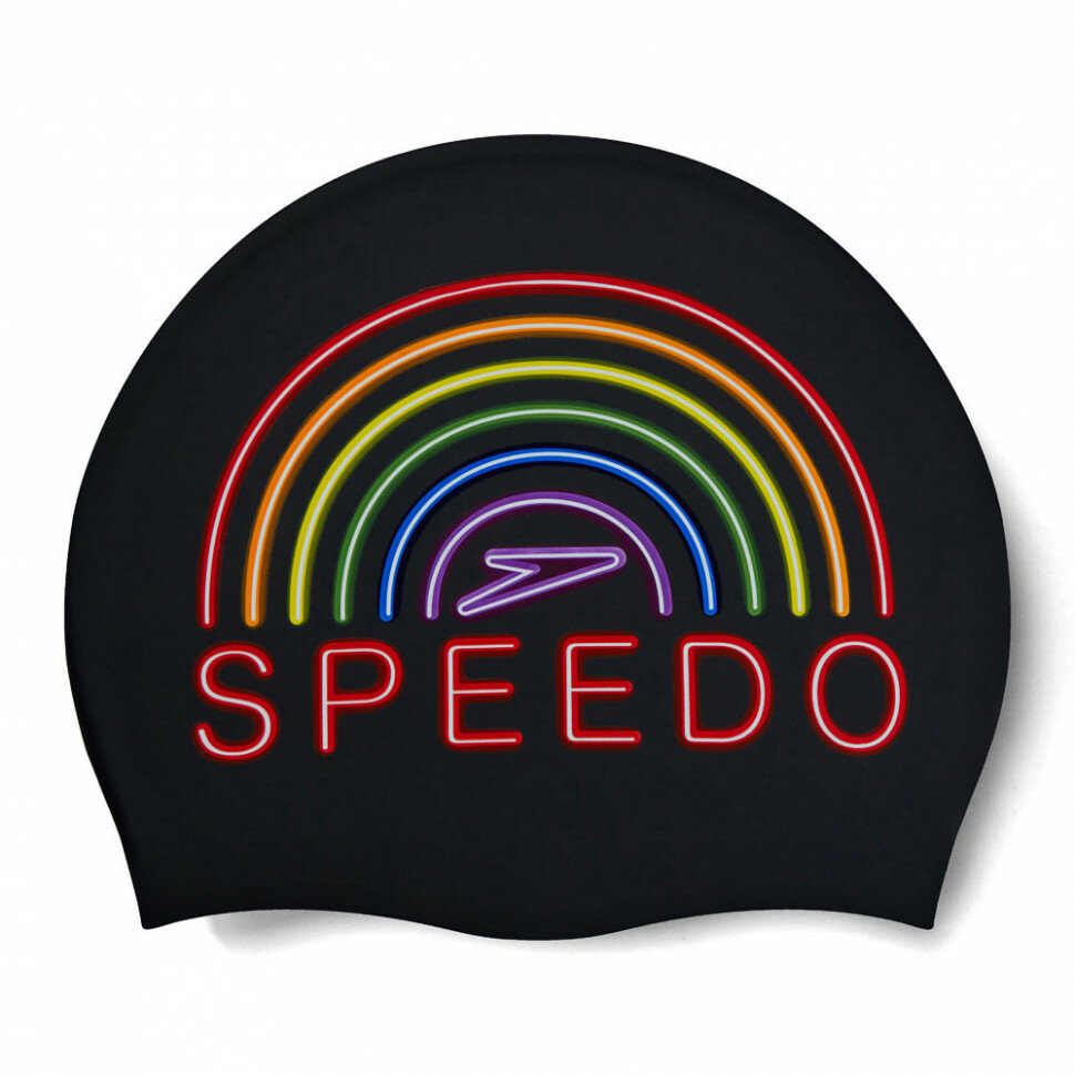 Шапочка для плавания SPEEDO Slogan Print Cap, черный, силикон