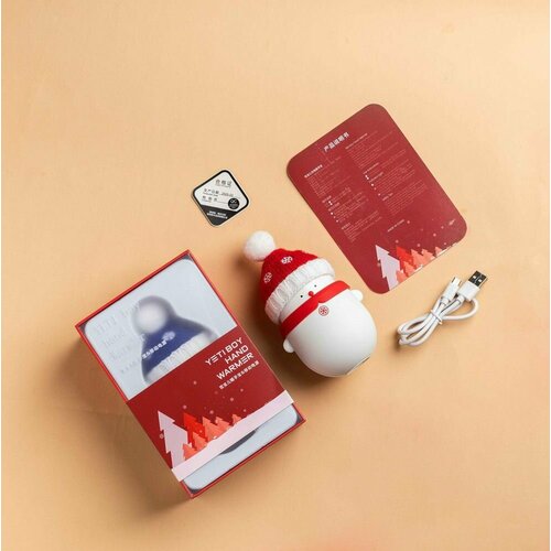 Мобильный Внешний Аккумулятор 6000 мАч грелка для рук с изображением снеговика 240000₽