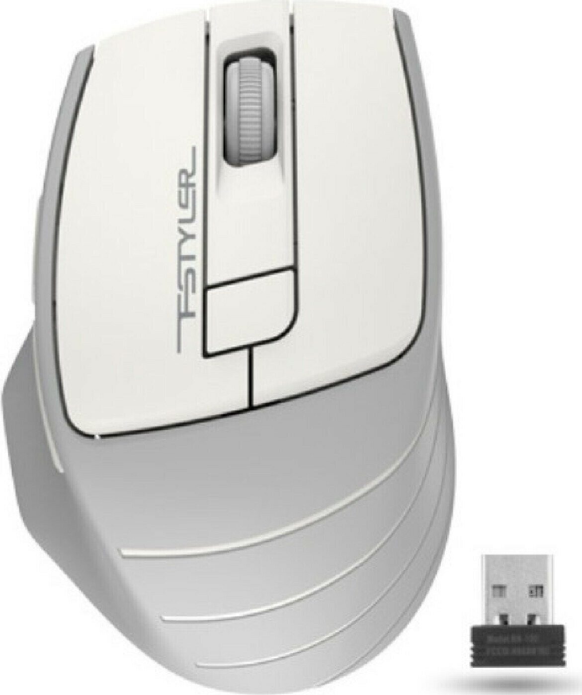 Мышь Беспроводная мышь компьютерная A4 Fstyler FG30 2000dpi серый/белый