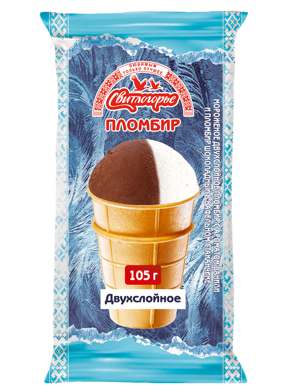 Мороженое пломбир Свитлогорье со вкусом ванили и шоколада 105 г