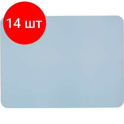 Комплект 14 штук, Коврик на стол Attache Акварель 430х320мм голубой НМ-03О
