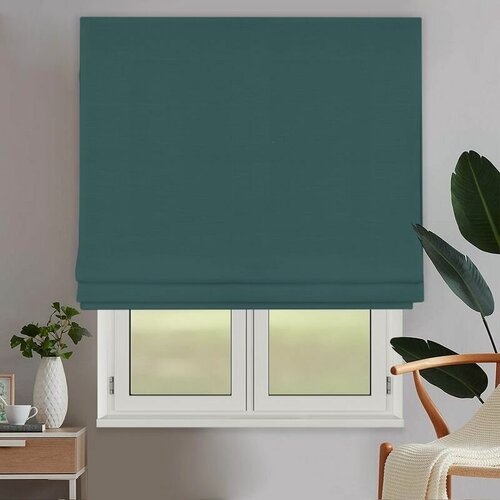 Изображение товара Римская штора OLEXDECO "Монро" Blackout (Dim-out) Океан 90х170 см, с кордовым карнизом