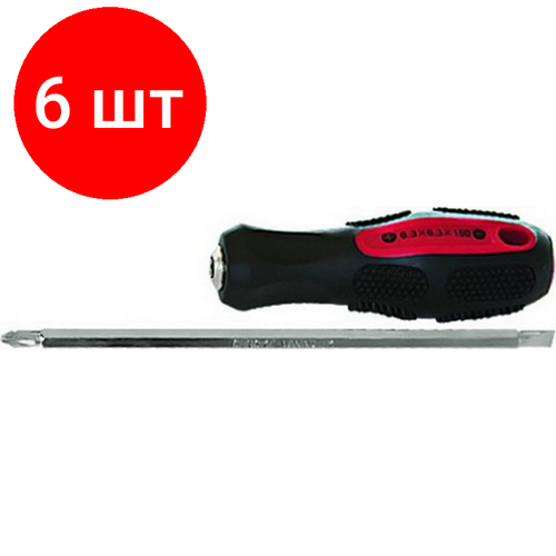 Комплект 6 штук, Отвертка комбинированная SL6.0/PH2 CrV MATRIX 12290