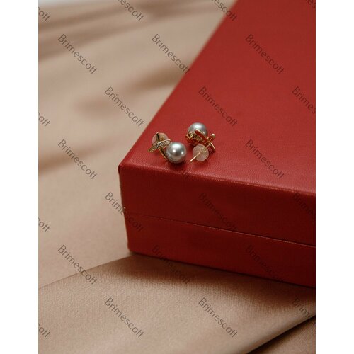 Серьги , жемчуг культивированный, золотой, белый